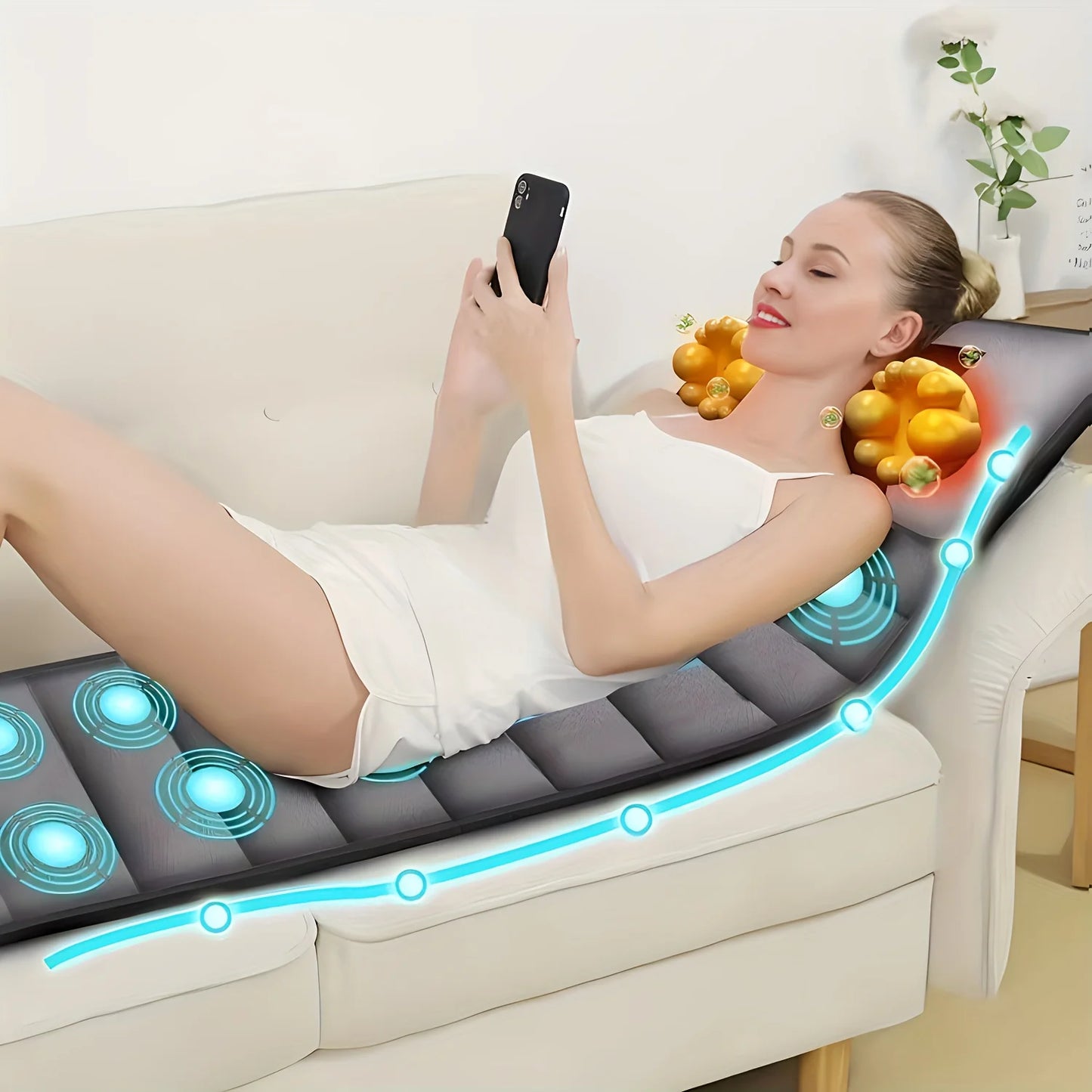 Full Body Massage Mat Set With Heating And Kneading