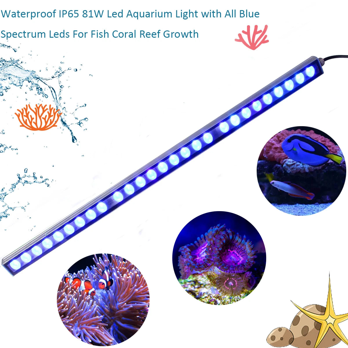 Populargrow Aquarium LED Light 54W 81W 108W 470nm Blue Spectrum