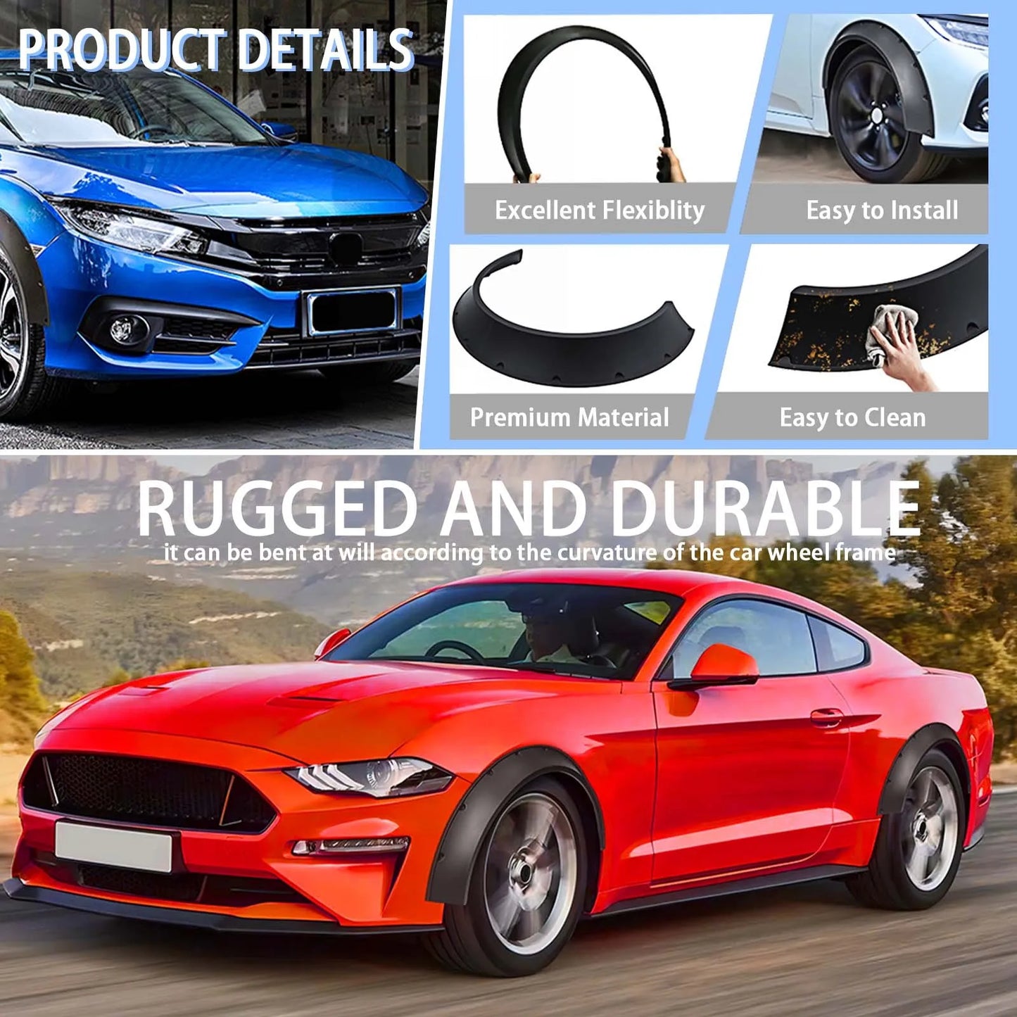 Concave Fender Flares Bolt-On Wheel Arches For Infiniti G35 G37