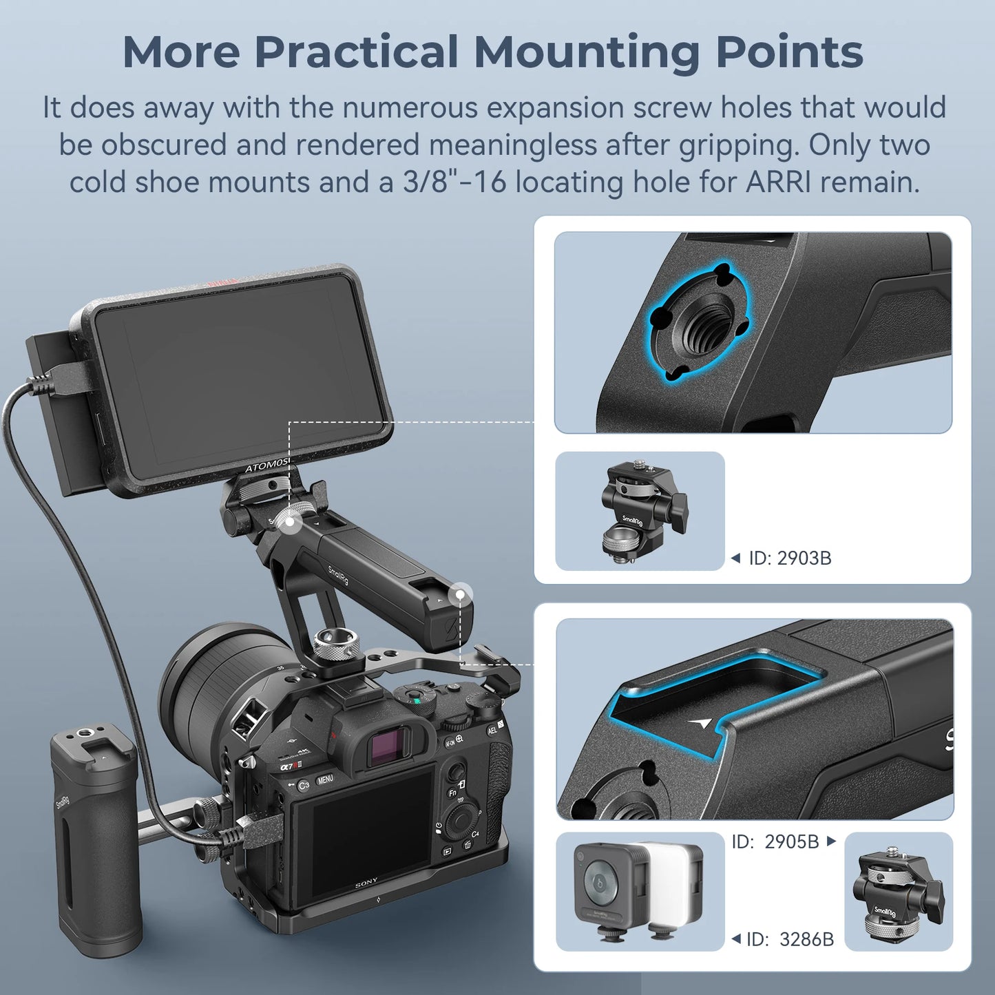 SmallRig ARRI Locating Top Handle 4757 Aluminum Camera Cage Accessory