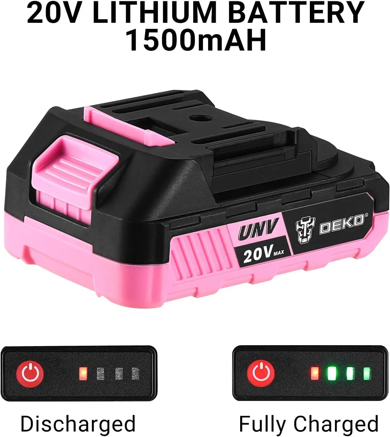 DEKO 20V Cordless Power Drill Set For Women Ergonomic Lightweight Design