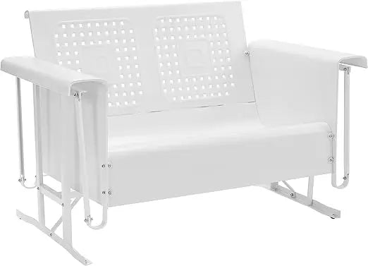 Retro Metal Outdoor Loveseat Glider for Patio