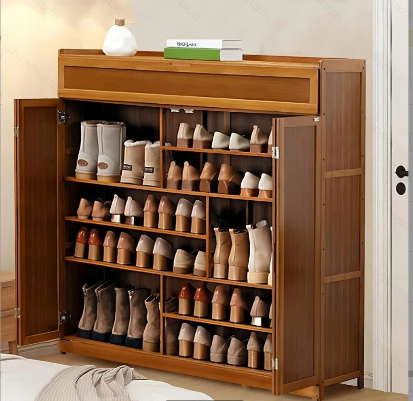 Freesta 8 Tier Bamboo Shoe Cabinet For Entryway Storage