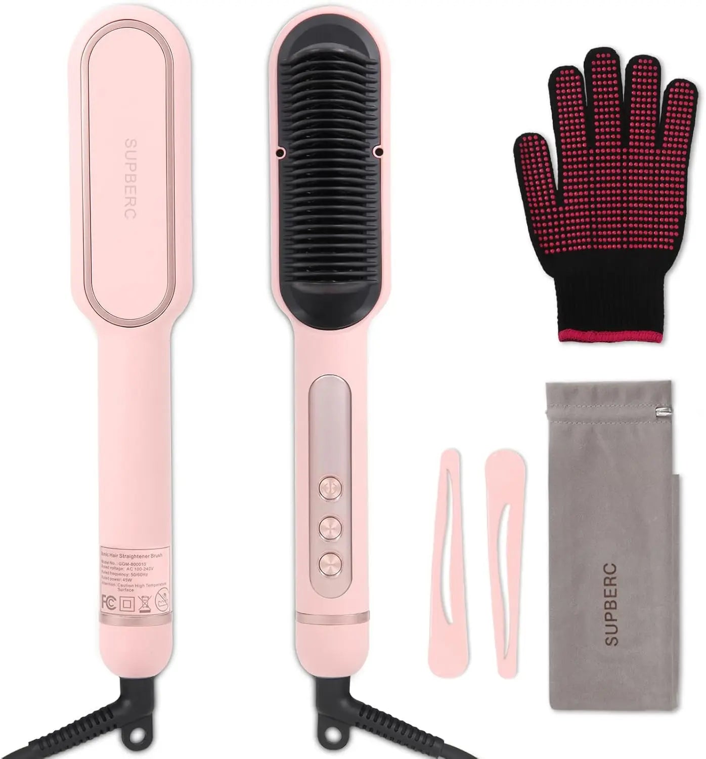 AP02 Negative Ionic Hair Straightener Brush Fast Heating Auto Off