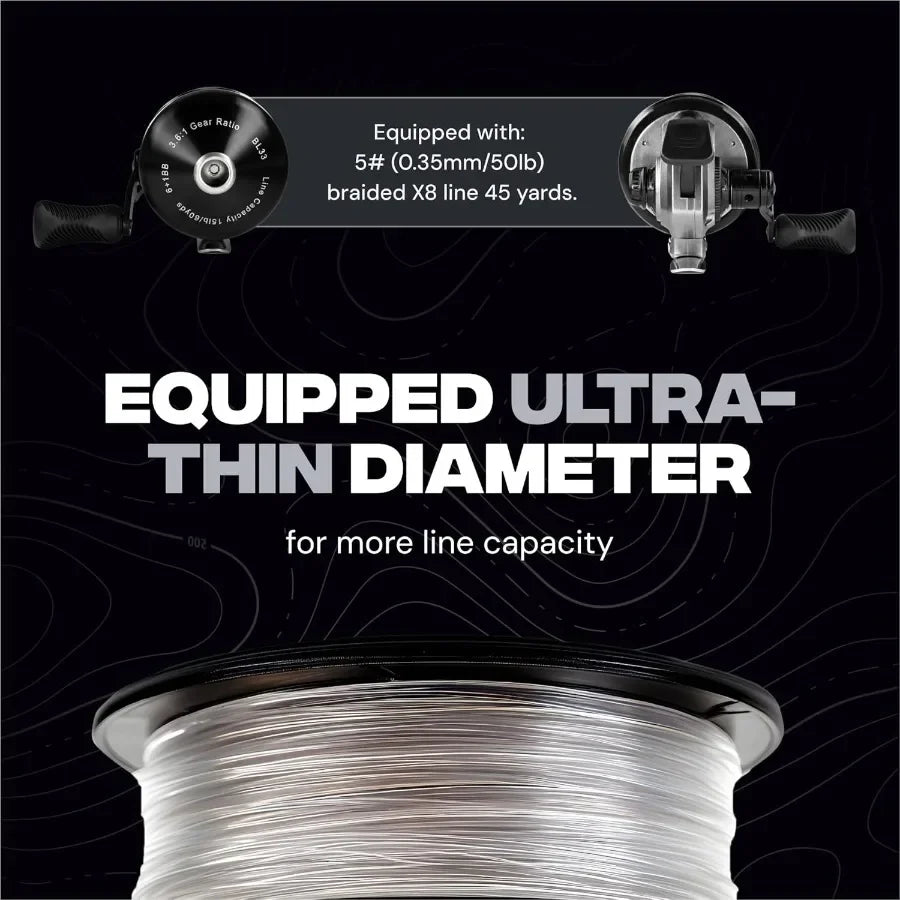 Spincast Bowfishing Reel Stainless Steel Left Right Reversible Handle