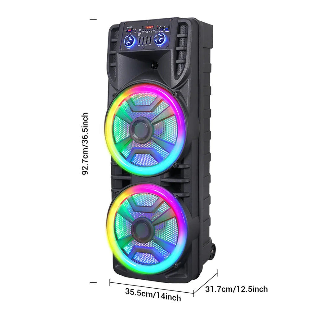 CURUK 8000W Peak Bluetooth Party Speaker Dual Subwoofer
