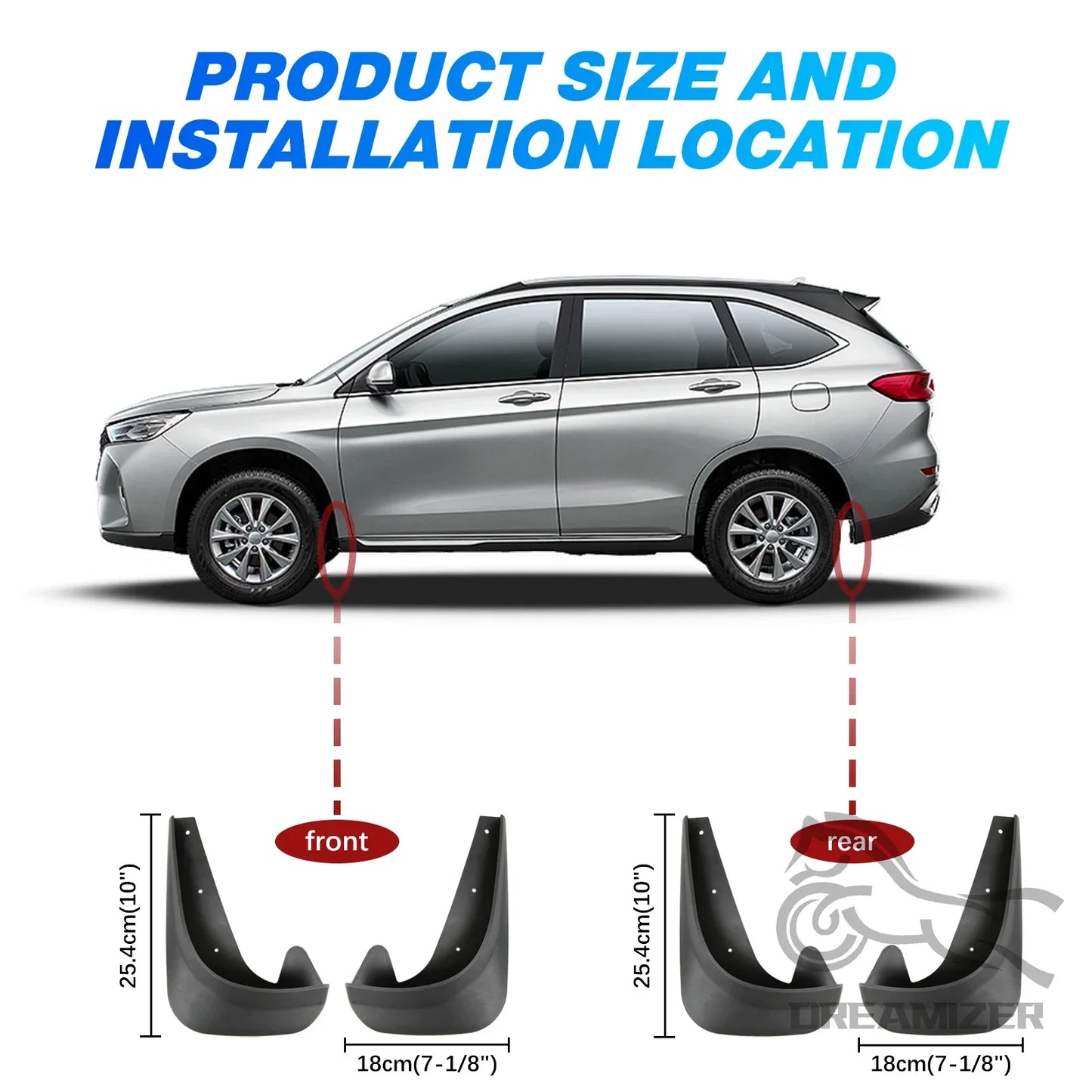 4pcs Front Rear Mudguards Splash Guards Wheel Protector New Upgrade Fender Car Auto Accessories Mudflaps Universal