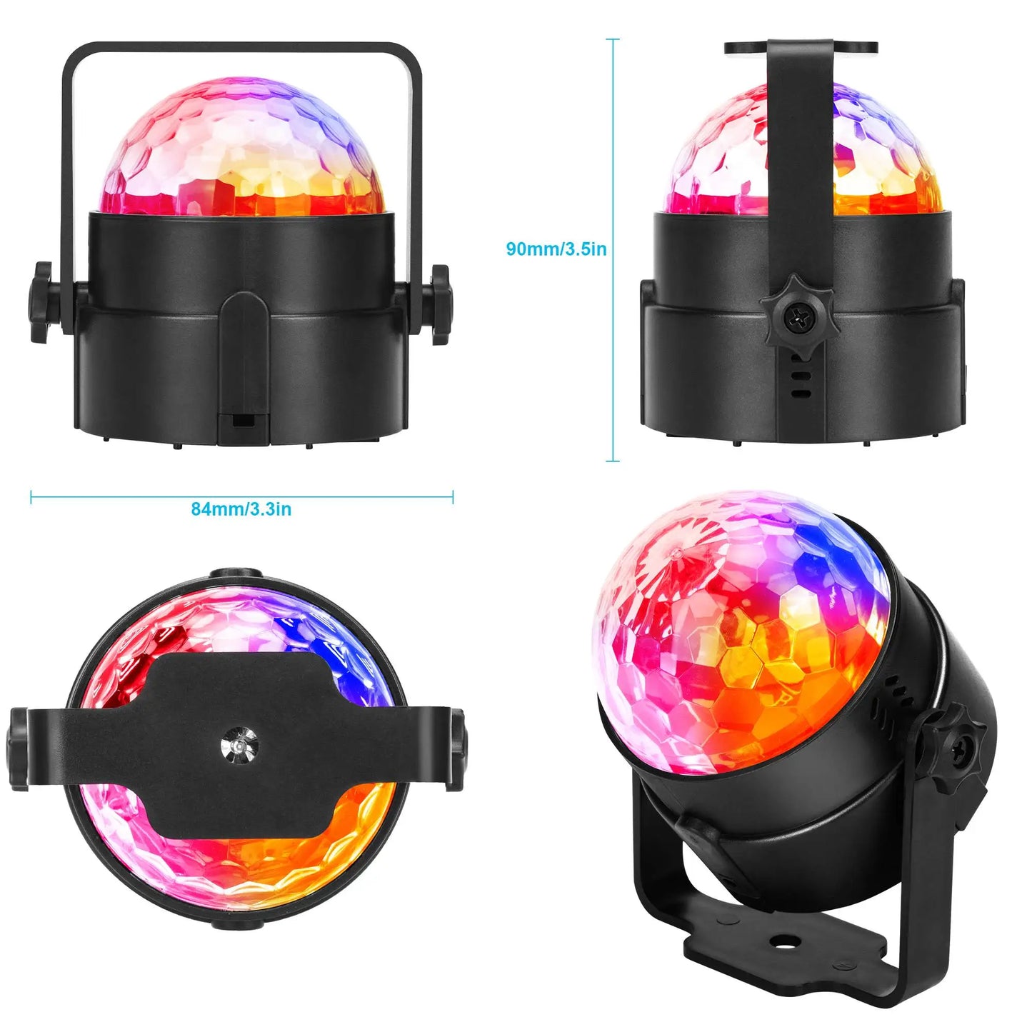 LED Stage Disco Light Rotating DJ Ball Strobe Remote Sound Control Magic Dance Car RGB Christmas Gift Party Club Laser Show Lamp