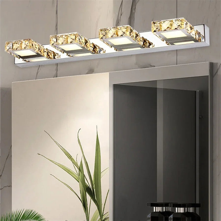 LED Bathroom Mirror Vanity Lights Crystal Front Wall Lamp