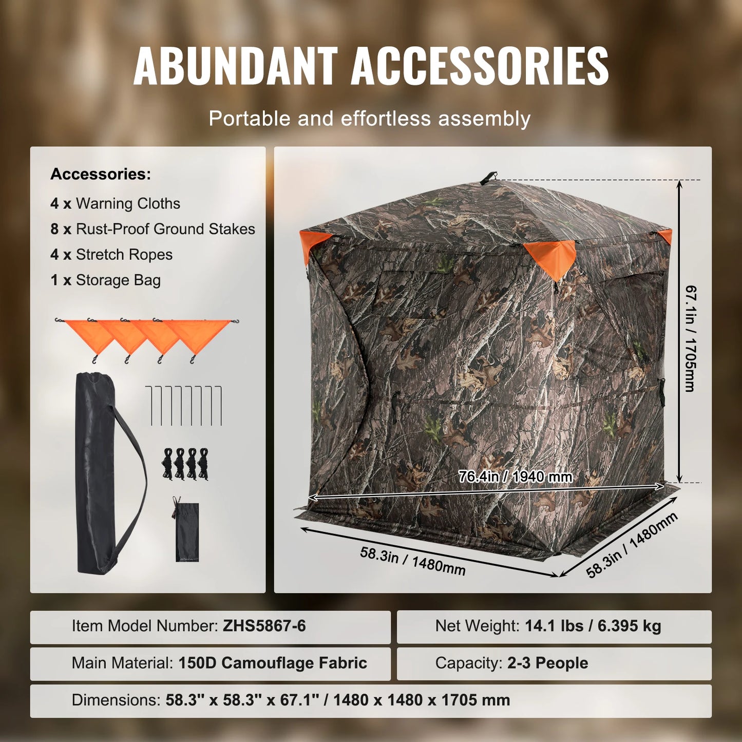 SucceBuy 270 Degree See Through Ground Hunting Blind