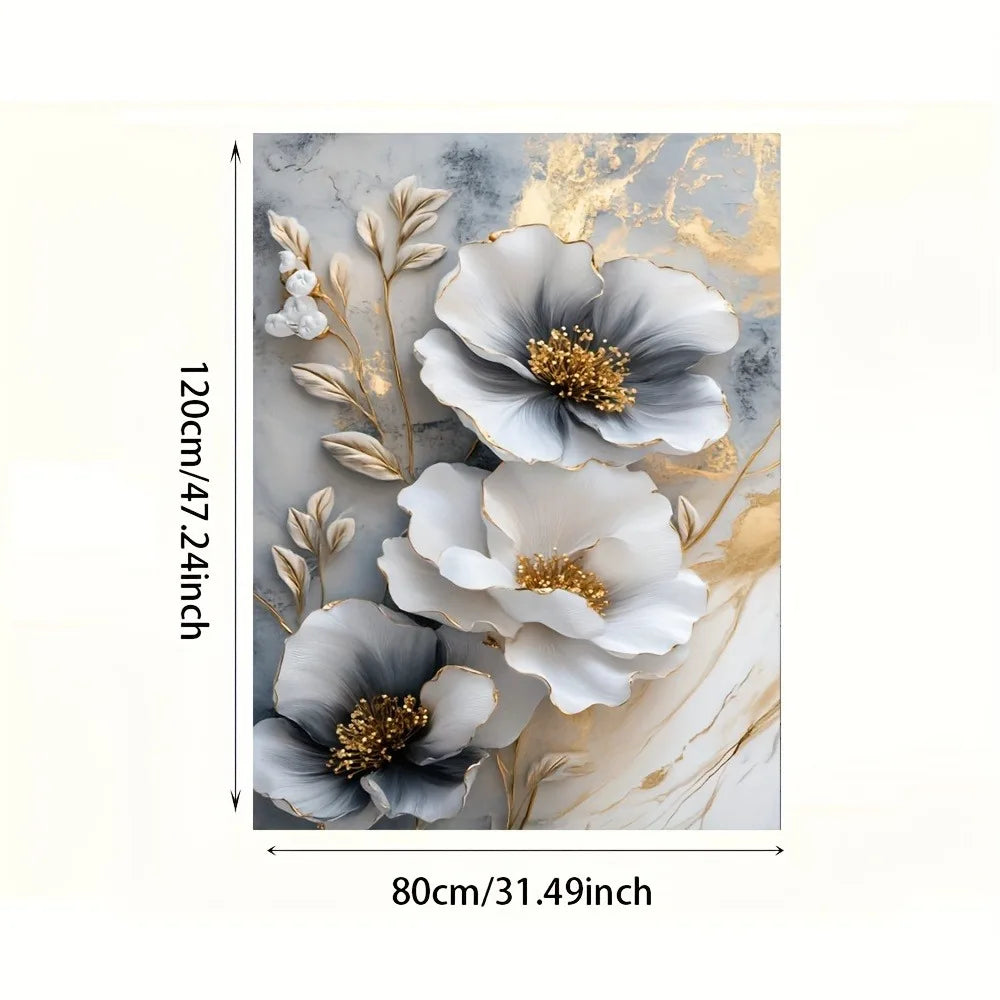 Modern Luxury Floral Canvas Mural Framed 3D Painting