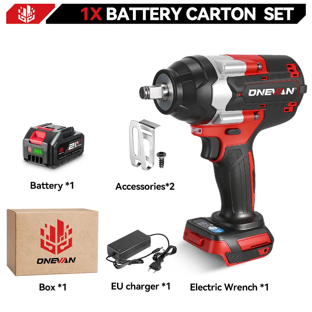 ONEVAN Brushless Electric Impact Wrench 1800 Nm Cordless Power Tool