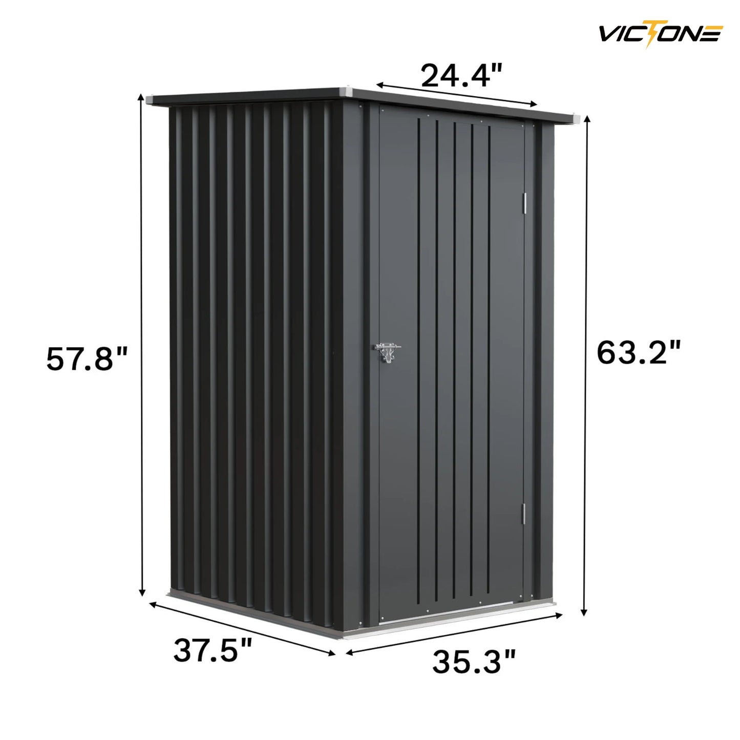 Victone Outdoor Storage Shed With Sloped Roof And Lockable Door For Garden Tools