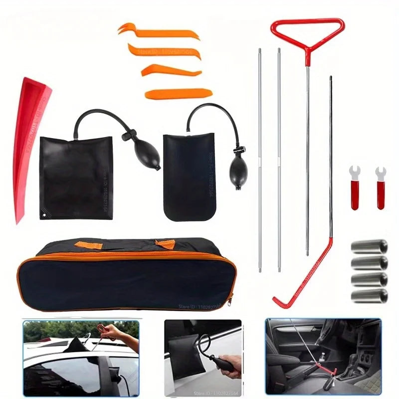 Car Wedge Pump 18Pcs Door Repair Tool Kit With Long Reach Grabber