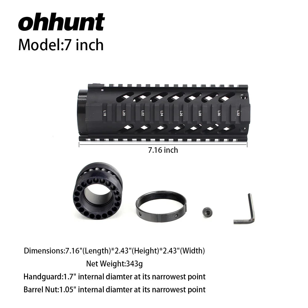 Ohhunt Free Float Picatinny Rail Mount For AR15 M16