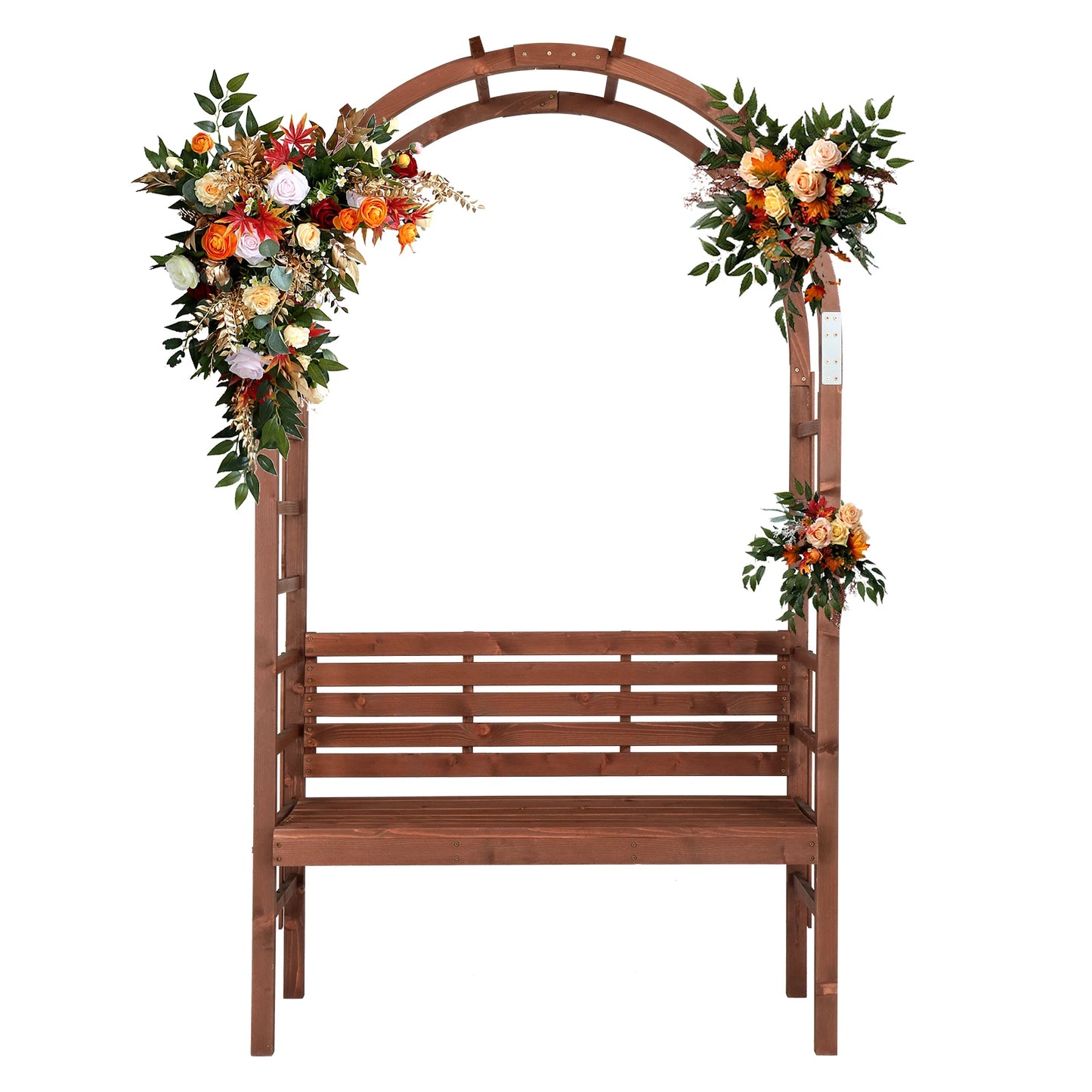 Wooden Garden Arch With Bench For Climbing Plants Outdoor Decor