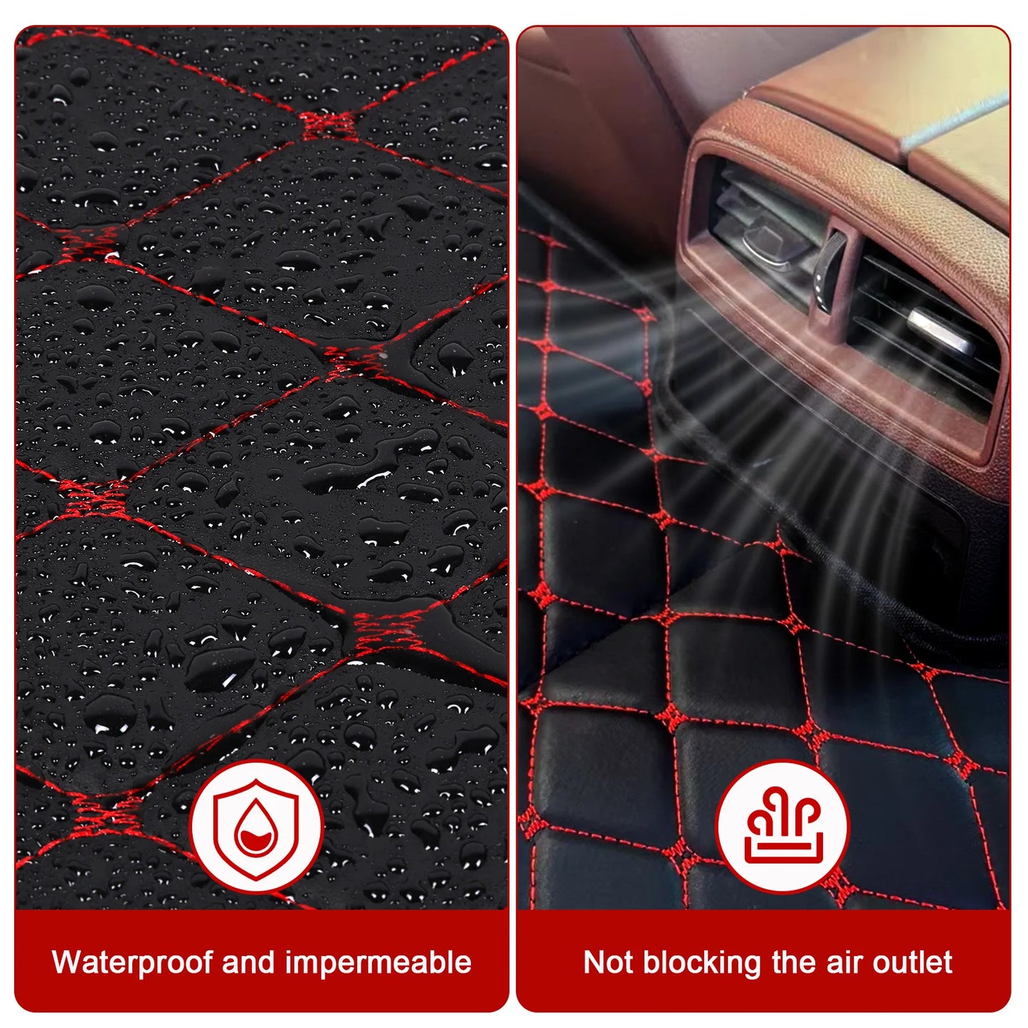 Car Mattress PU Leather Car Back Seat Folding Bed Mattress Non-Inflatable Portable Back Seat Mattress Car Accessories