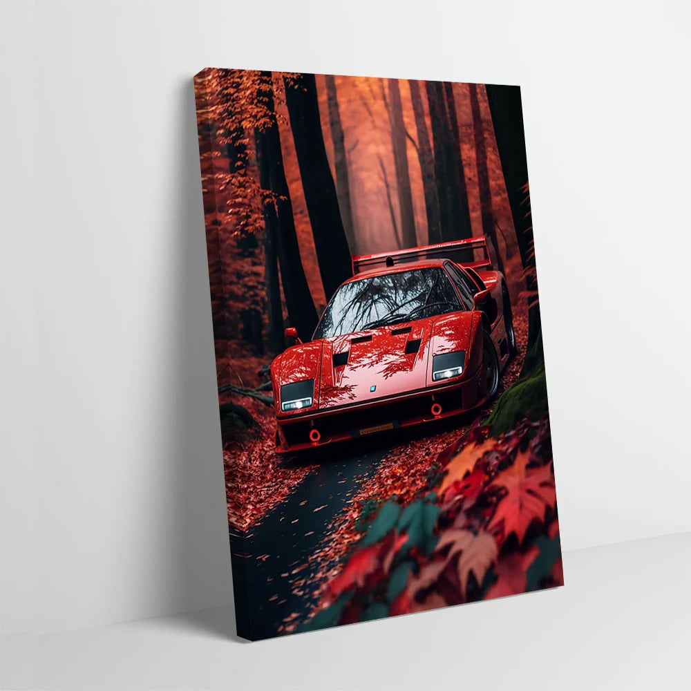 F40 Super Car Canvas Wall Art Poster For Modern Decor