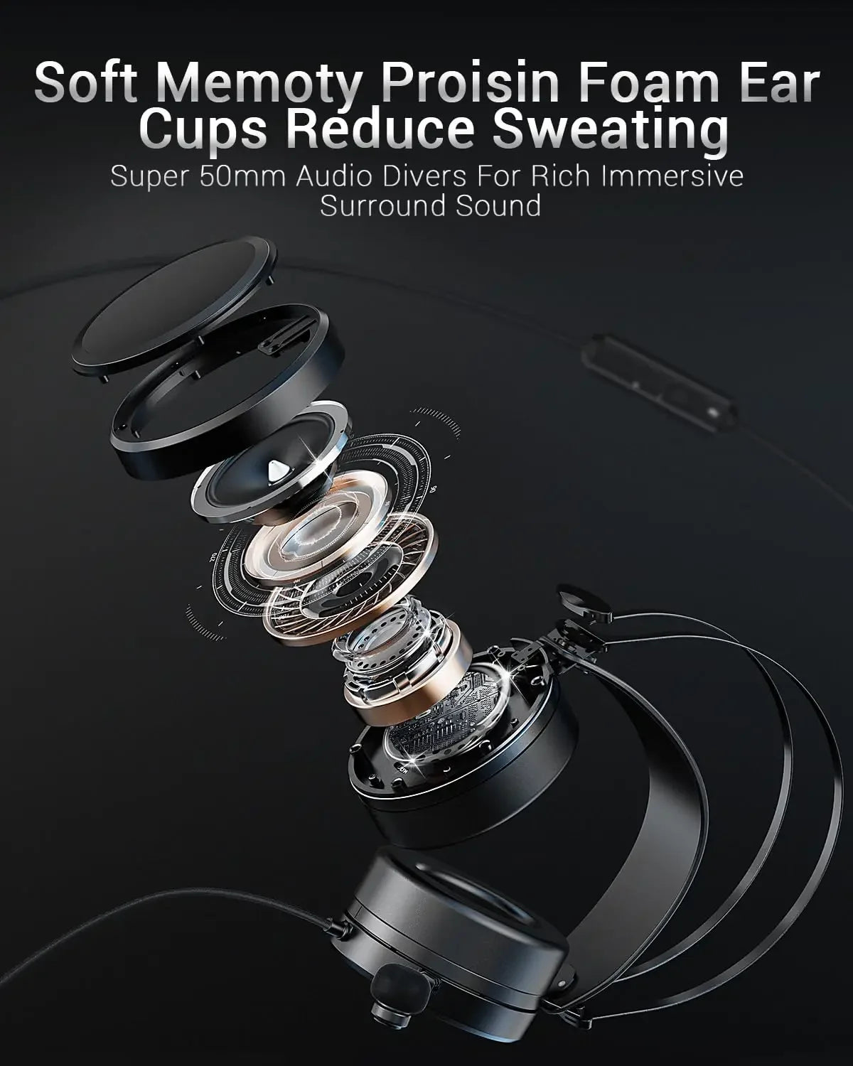 NUBWO N7 Stereo Gaming Headset With Noise Canceling Mic PS5