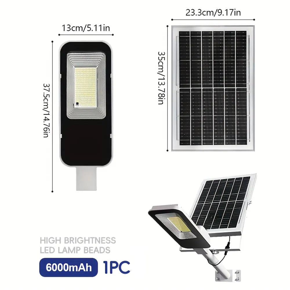 Outdoor Solar Street Lamps Set 6000mAh Waterproof Dusk To Dawn