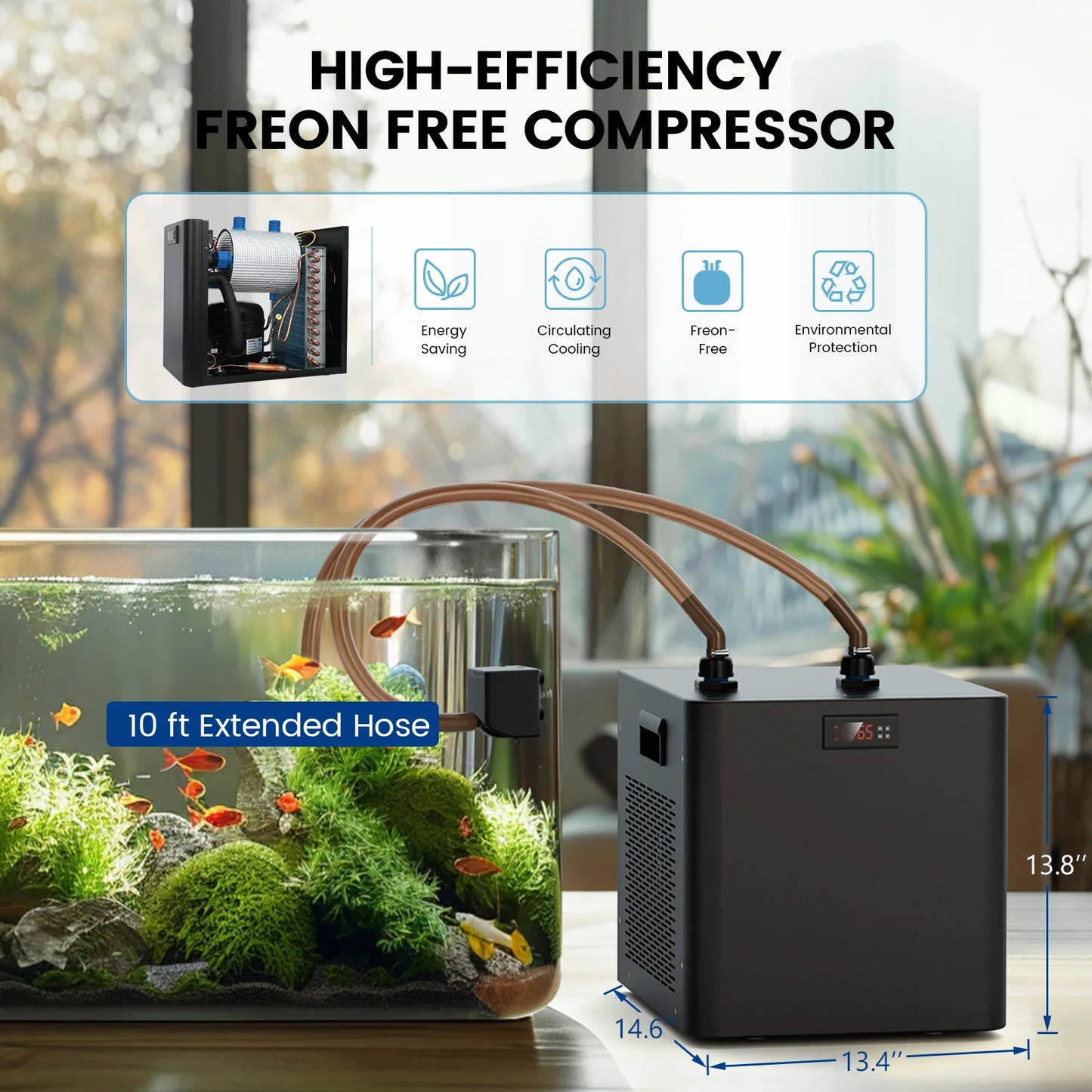 Half HP Aquarium Water Chiller AL500L For 132 Gallon Tanks