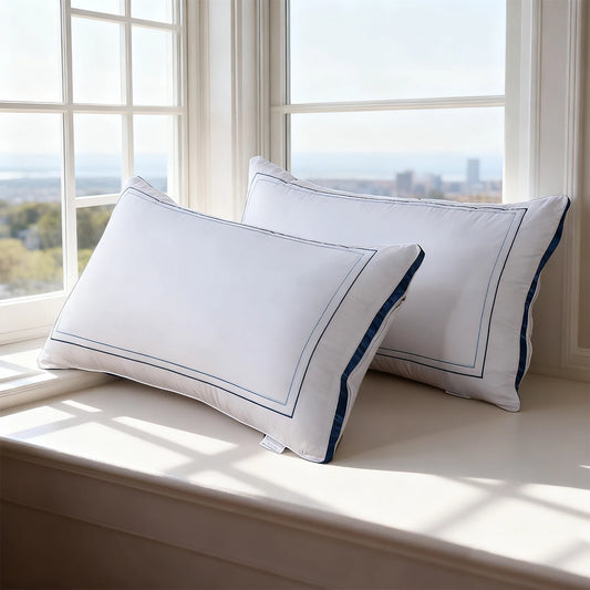 NONECN Luxury Embroidered Pillowcases 2pc Set Polyester