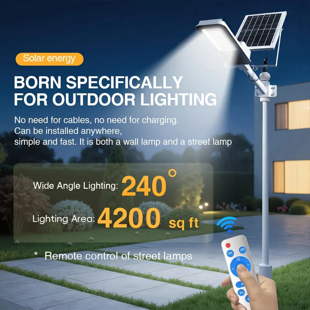 Outdoor Solar Street Lamps Set 6000mAh Waterproof Dusk To Dawn