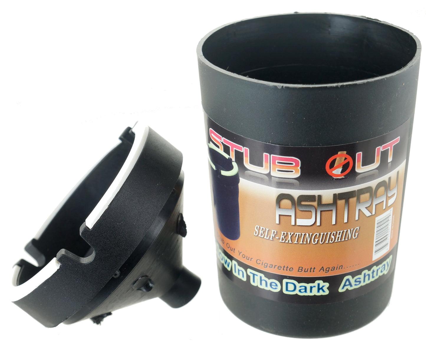 Glow In The Dark Cup Style Car Ashtray SelfExtinguishing Holder