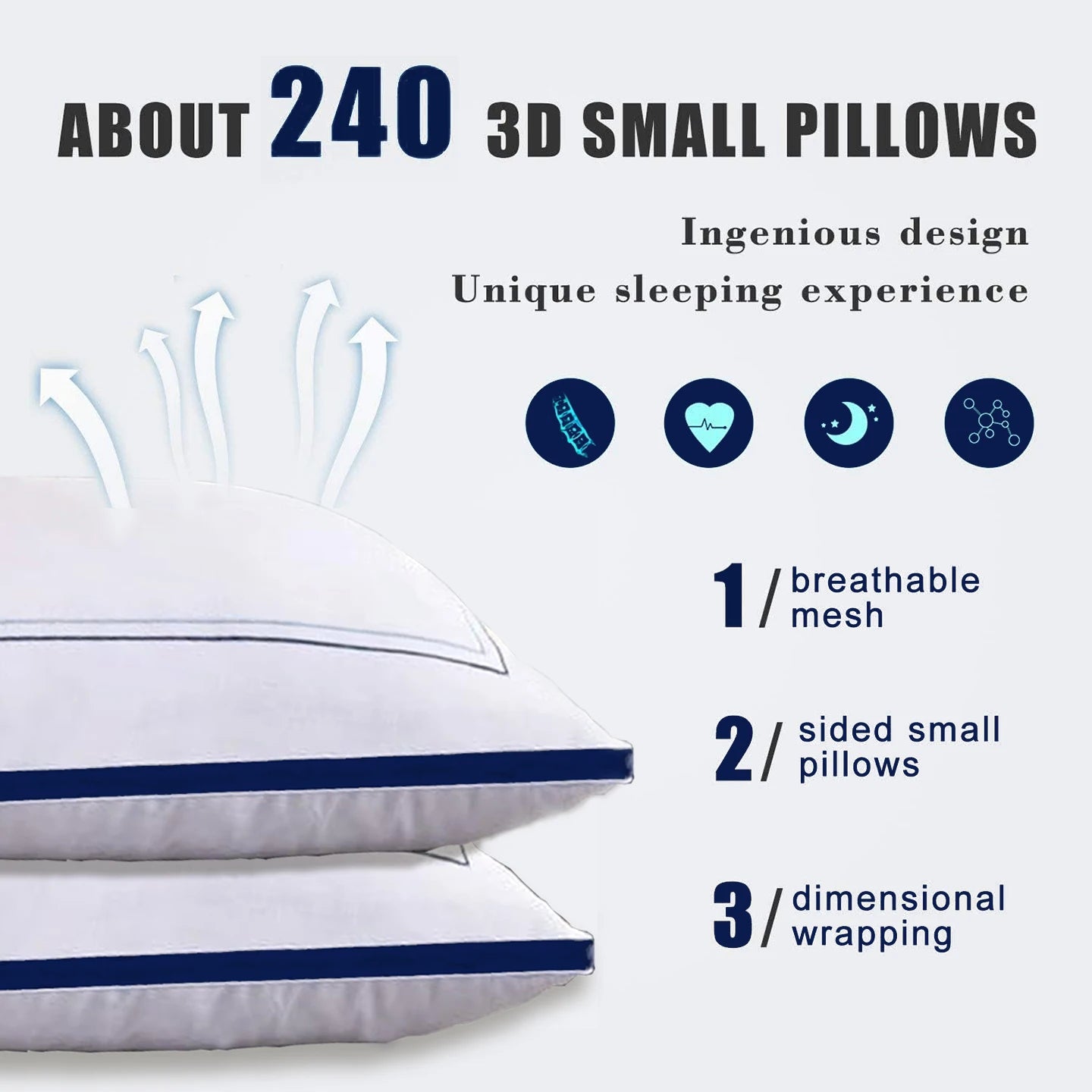 NONECN Luxury Embroidered Pillowcases 2pc Set Polyester