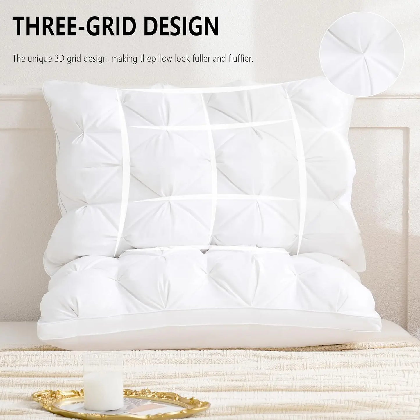 Bedsure Microfiber Pillow Set 2 Pack Soft Support Hotel Quality