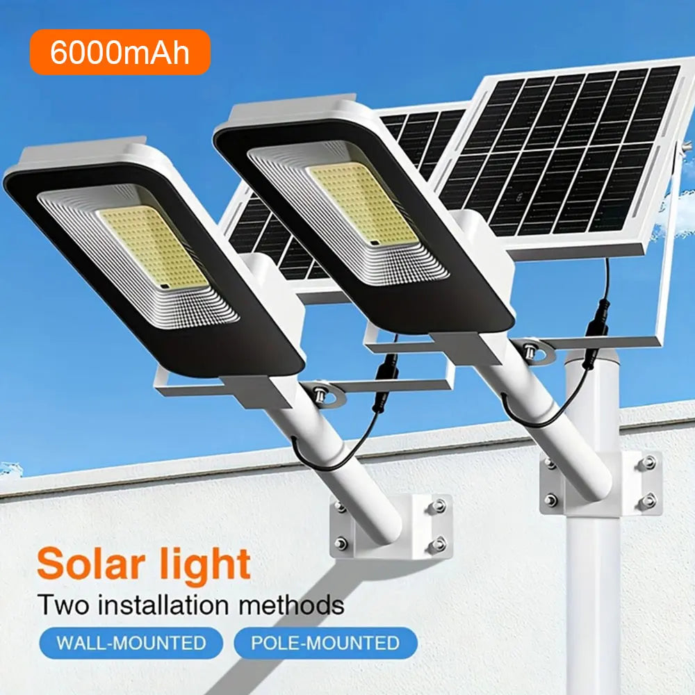 Outdoor Solar Street Lamps Set 6000mAh Waterproof Dusk To Dawn