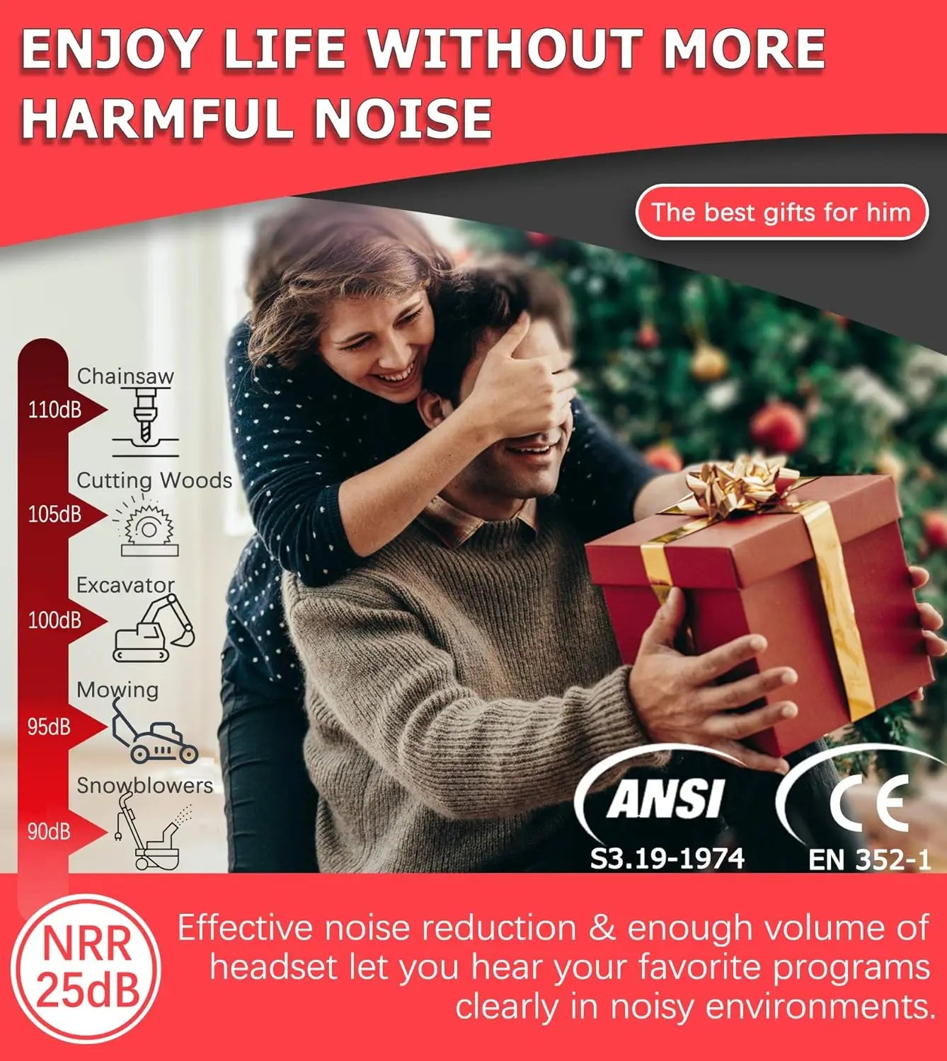 PROHEAR Bluetooth 5.3 Earphones With 30dB SNR Hearing Protection