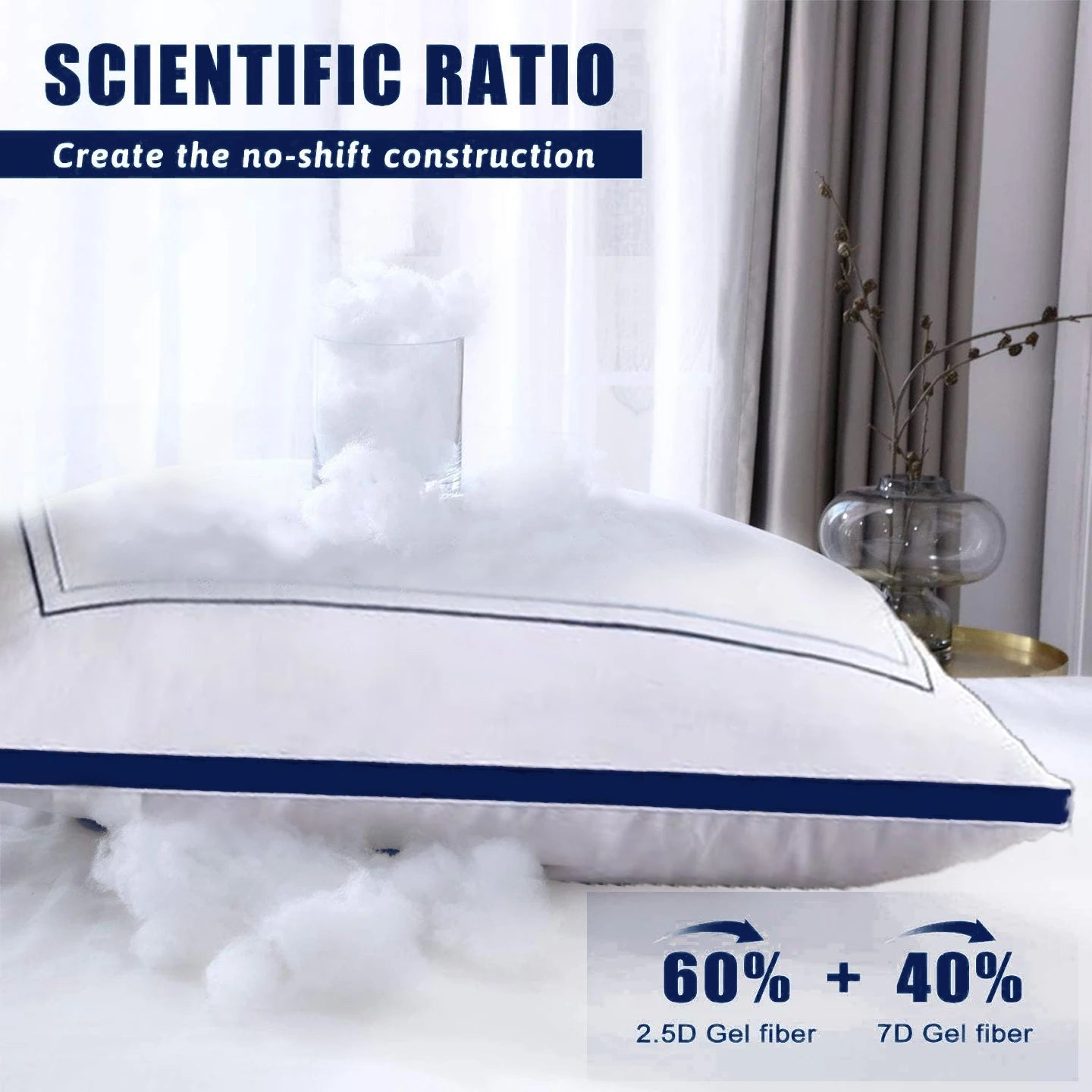 NONECN Luxury Embroidered Pillowcases 2pc Set Polyester