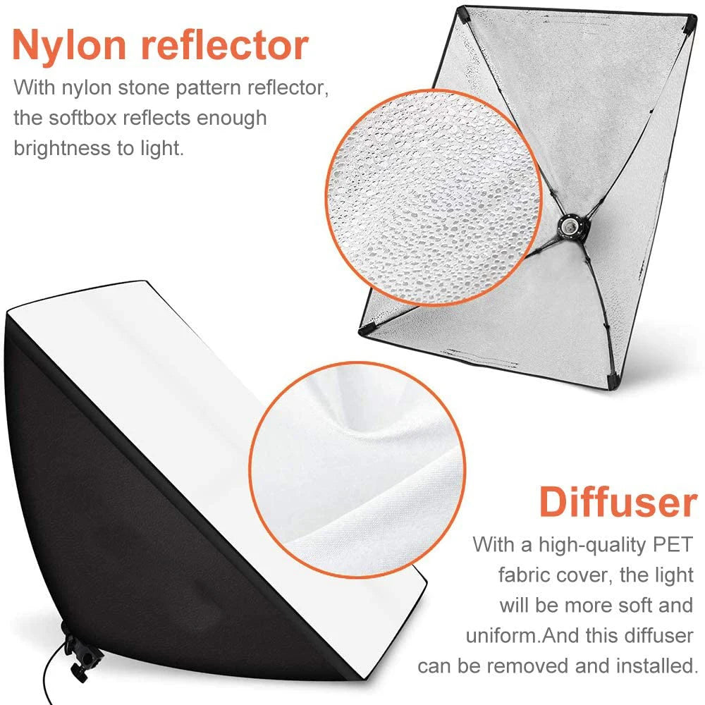 BAODELI Softbox Lighting Kit With Tripod And E27 Holder