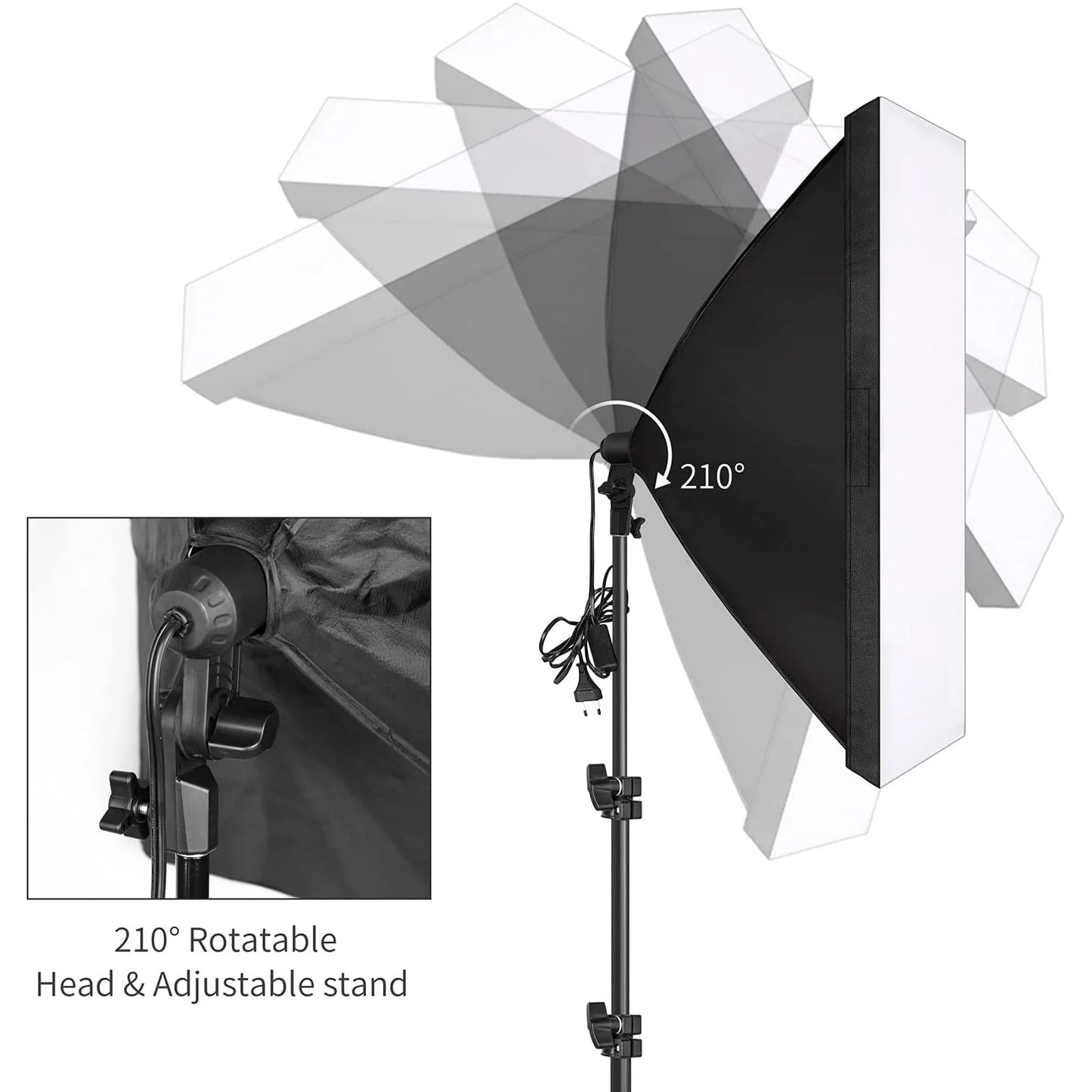 BAODELI Softbox Lighting Kit With Tripod And E27 Holder