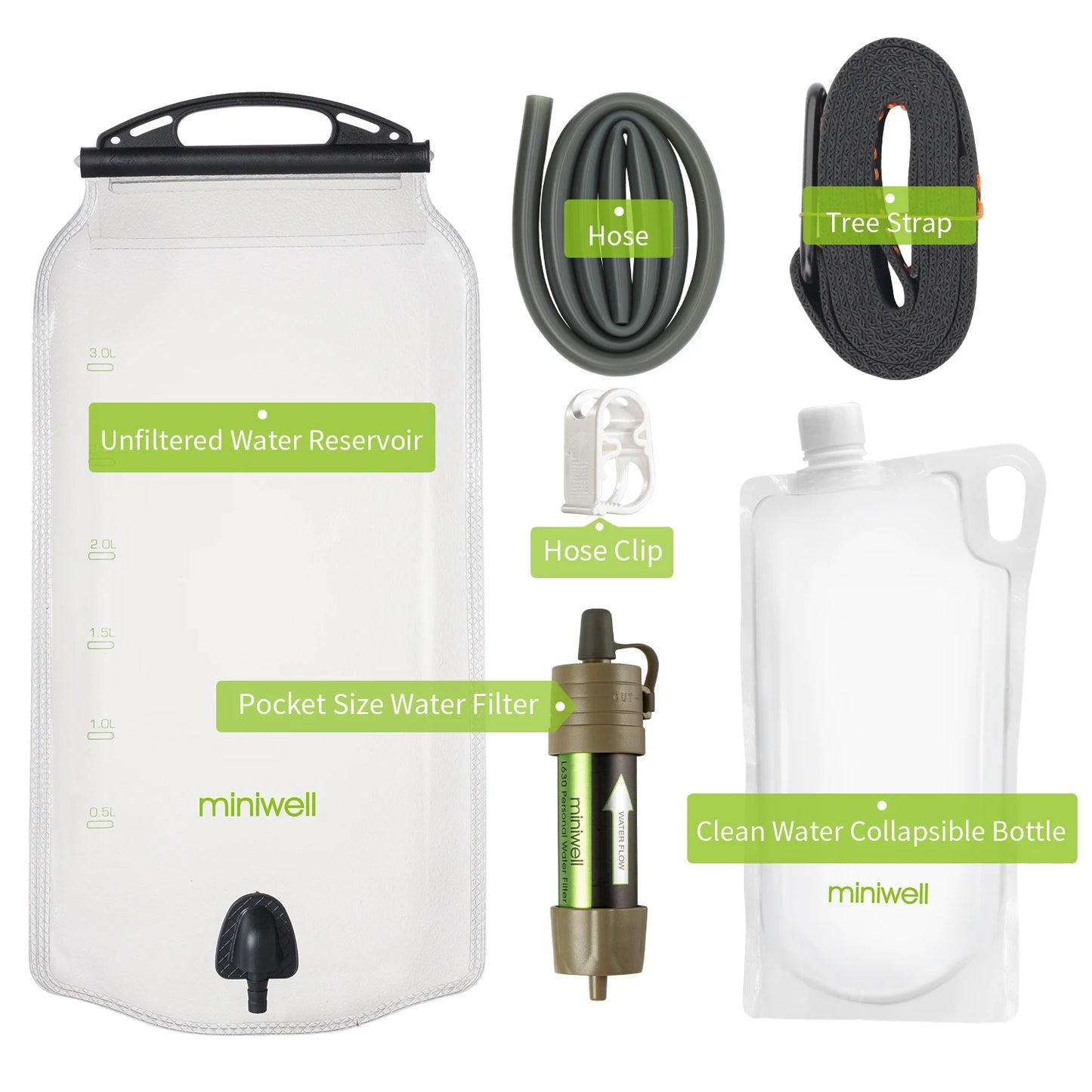 Miniwell L630 Personal Camping Water Filter Straw for Survival