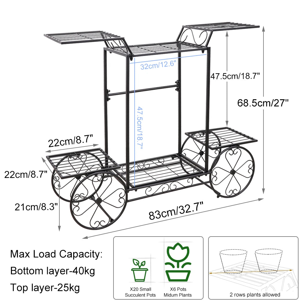 BINGOPAW 6 Tier Metal Plant Stand Indoor Garden Display