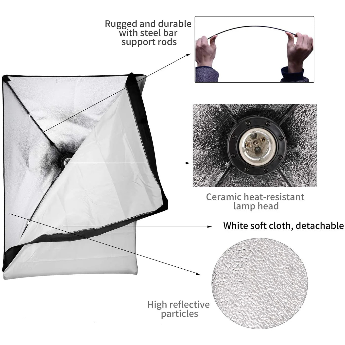 BAODELI Softbox Lighting Kit With Tripod And E27 Holder