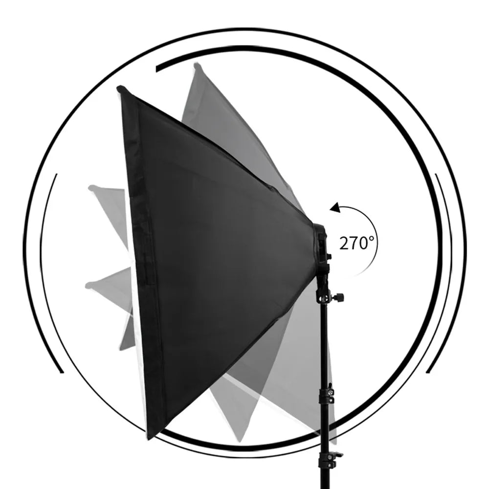 SH Softbox Photography Lighting Kit With E27 Bulbs