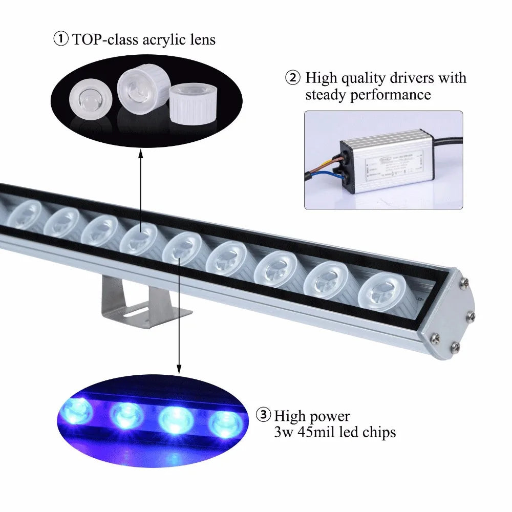 Populargrow Aquarium LED Light 54W 81W 108W 470nm Blue Spectrum