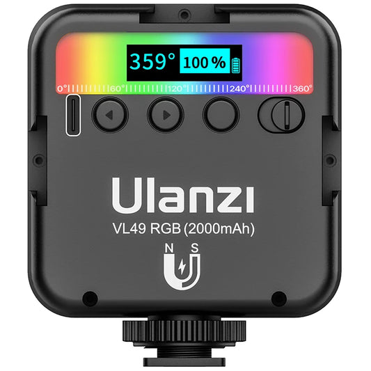 VIJIM On Camera RGB LED Video Light 2500K-9000K 800 Lux