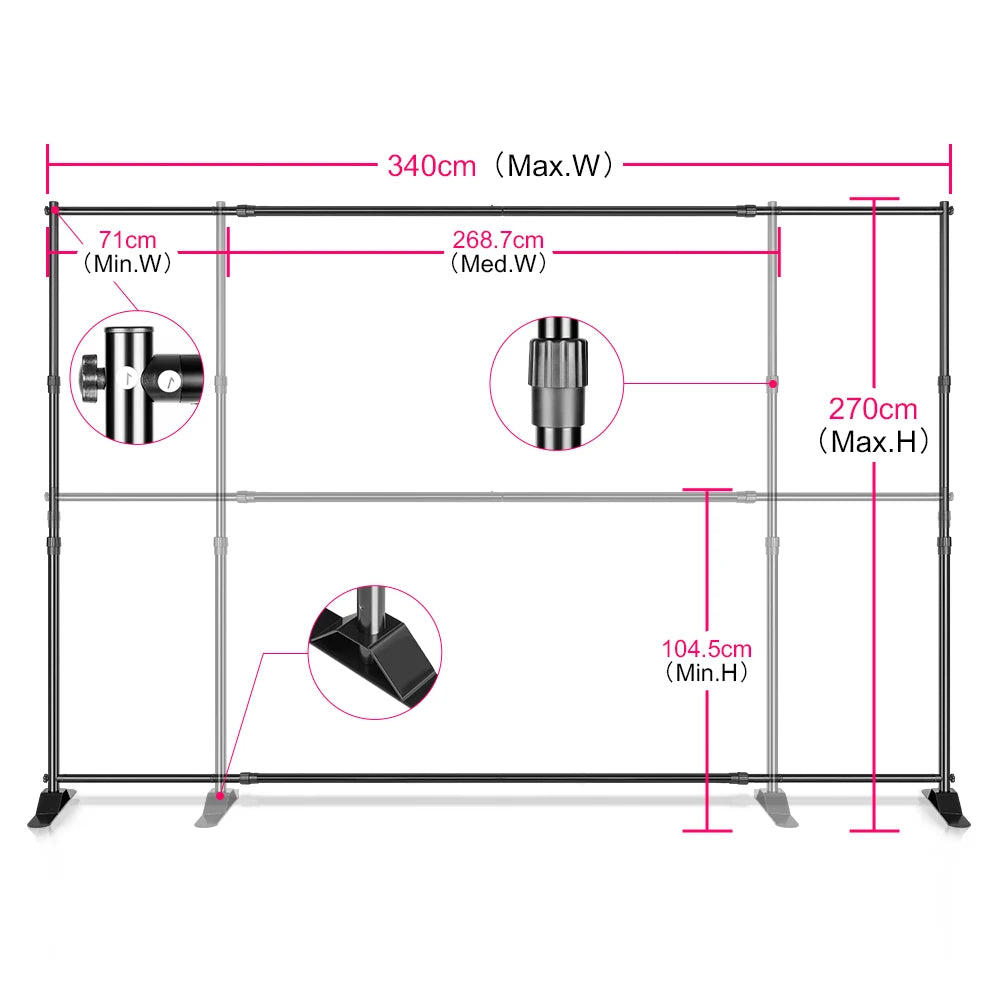 SHCN Background Stand Crossbar Photography Backdrop System