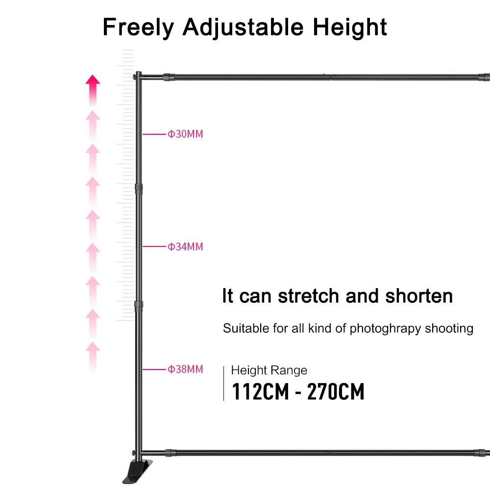 SHCN Background Stand Crossbar Photography Backdrop System