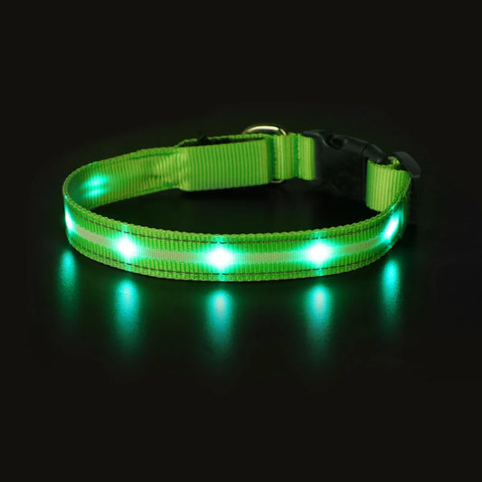 MASBRILL Light Up Dog Collar Waterproof USB Rechargeable Night Safety