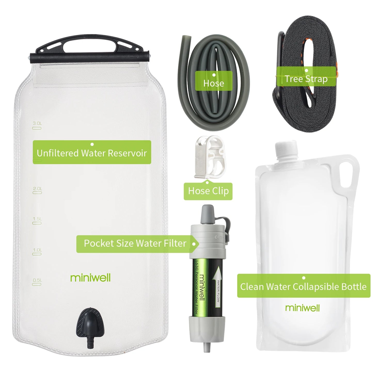 Miniwell L630 Personal Camping Water Filter Straw for Survival