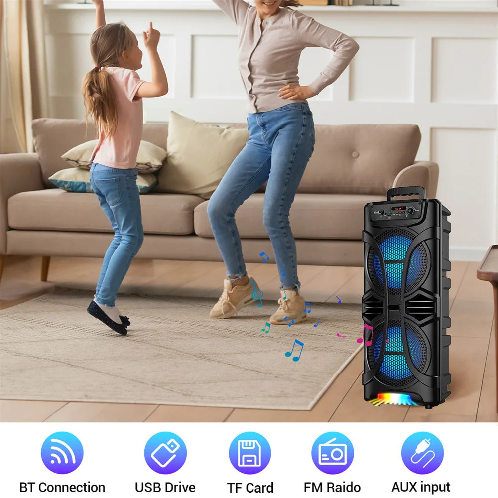 Curuk 6800W Portable Bluetooth Speaker Sound System With Karaoke Lights