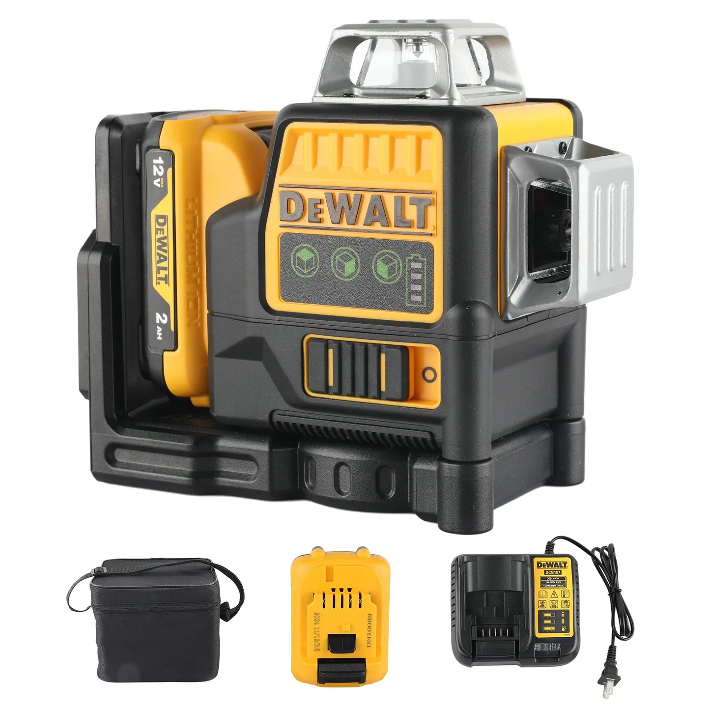DEWALT DW089LG 3 Sides 360 Degree Laser Level Green Beam