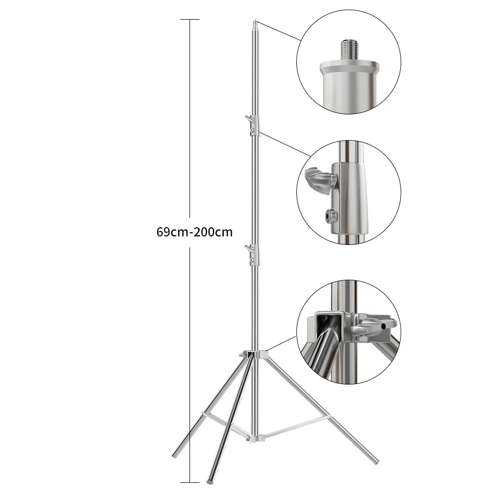 SH Stainless Steel Tripod Light Stand for Ring Light Softbox