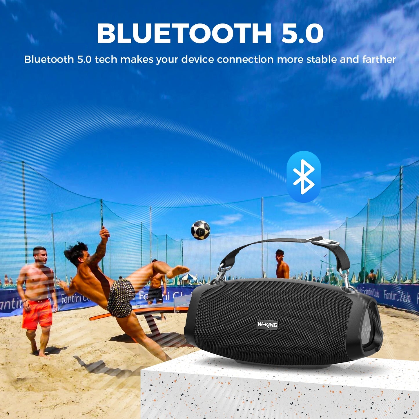 W-King 120W Peak Portable Bluetooth Speaker With Wireless Microphone
