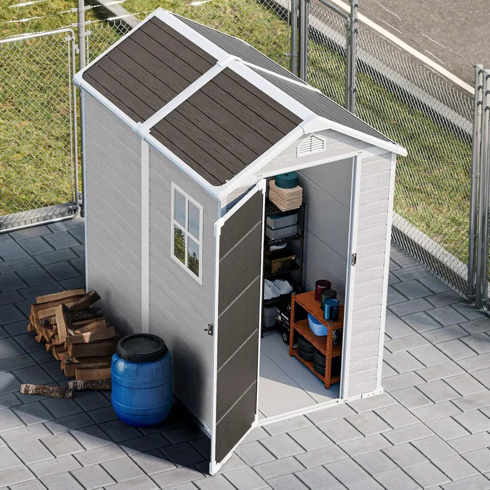 Plastic Outdoor Shed With Floor Waterproof For Garden Tools
